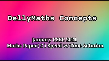 Csec 2021 January Maths Paper 2 Speed vs Time Graph Solution.#csec #cxc #maths #mathematics