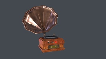 Gramophone 3d Model With Textures Showreel 2022