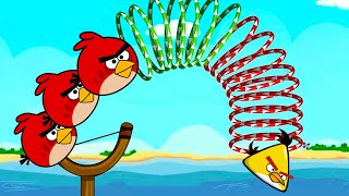 ЗЛАЯ ДИЧЬ Рогатка Развлечений 2 с Кидом. Angry Birds Slingshot Fun 2 на крутилкины
