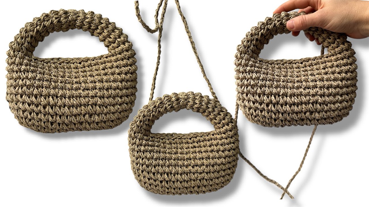 Çift kat kağıt iple yandan çapraz askılı mini çanta yapılışı🎉🎉🎉