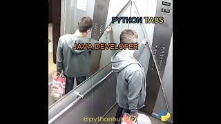 JAVA Developer discovers python tabs meme