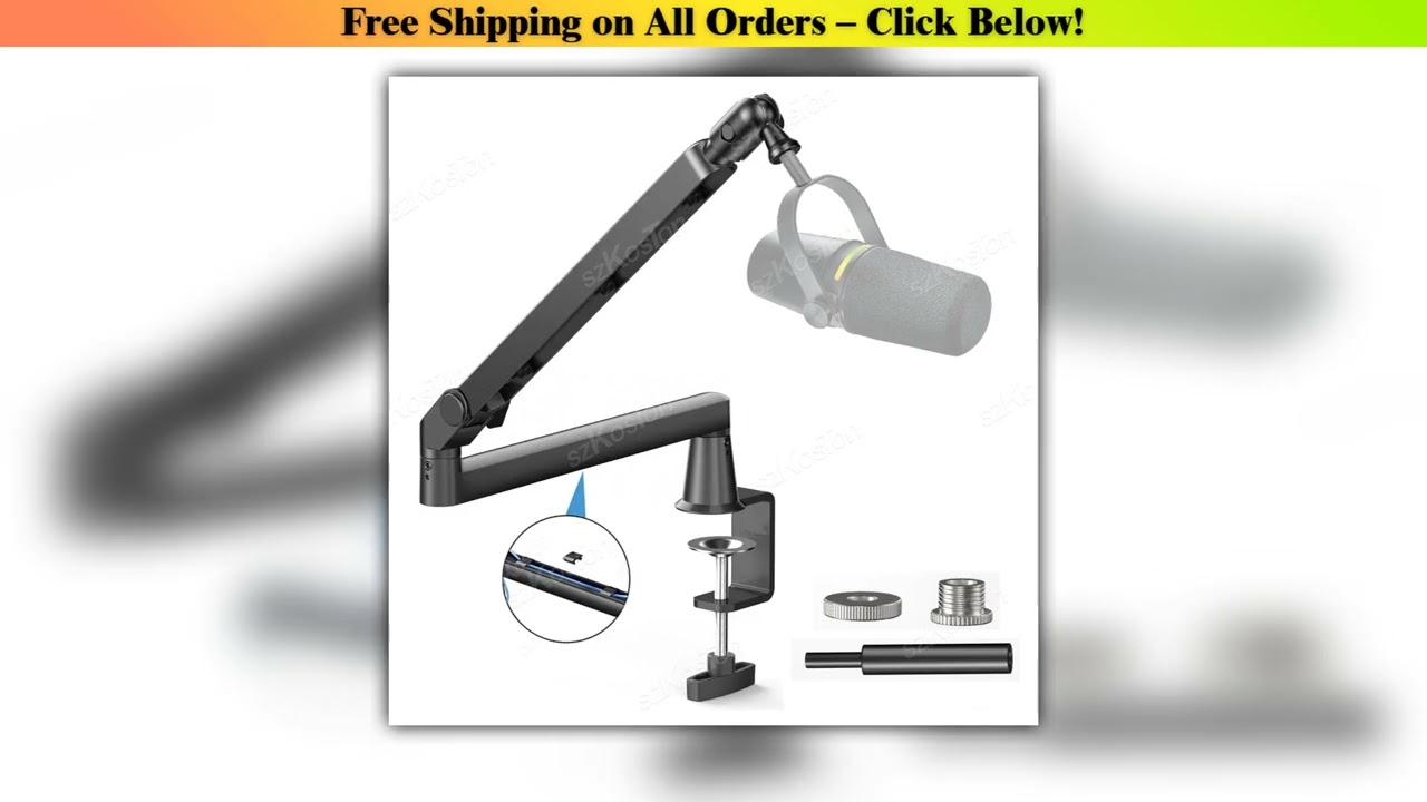 Professional Studio Low Profile Mic Arm with Extended Riser Cable Management Adjustable Microphone