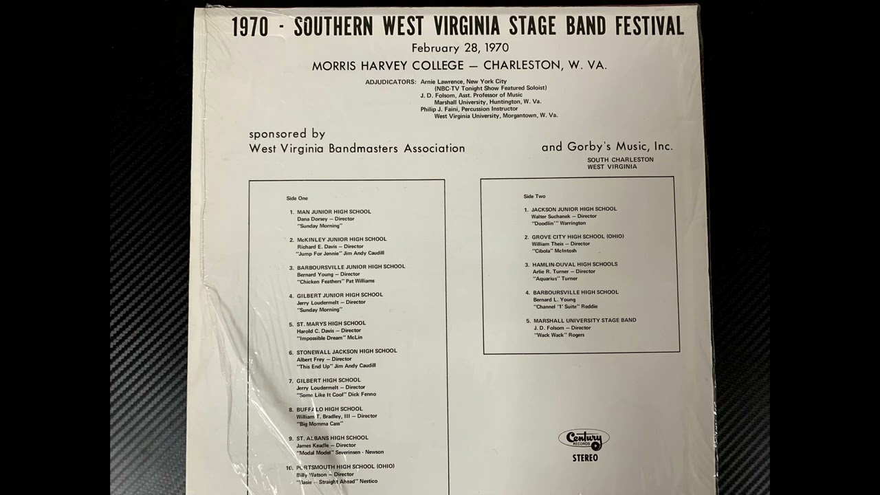 1970 Southern West Virginia Stage Band Festival