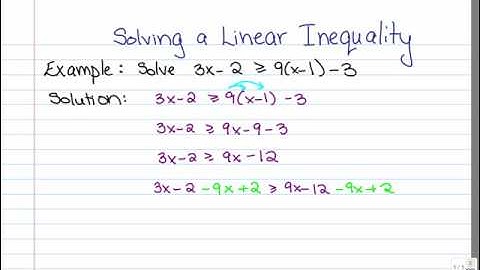 Solving a Linear Inequality:  Example 1