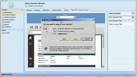 Demonstration of CRMADDINS MSCRM Sales PDF Productivity Pack V 1.5