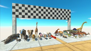 1 VS 1 SPEED RACE DINOSAURS VS ANIMAL CHAMPIONSHIP - Animal Revolt Battle Simulator