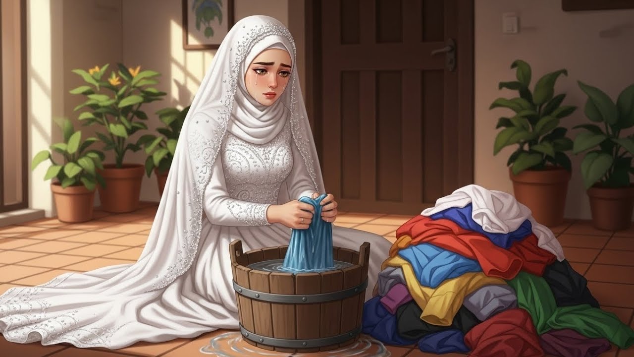 #قصة عروس اجبرها زوجها ليلة زفافها على غسل ملابس امه و اخوته فكيف ستكون حياتها معه !؟