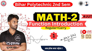 Bihar Polytechnic 2nd Semester Math-2 |Function Introduction |SBTE Bihar 2nd Semester |Jut 2nd Sem|
