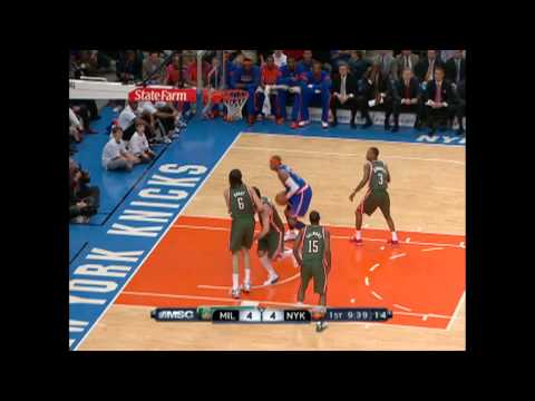 Carmelo's first basket