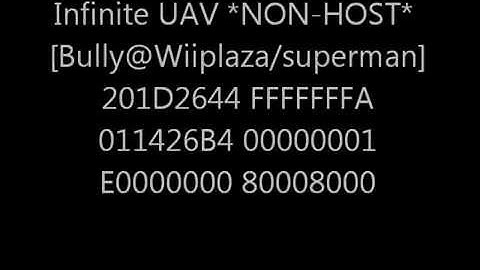 COD MW3 non host wii codes