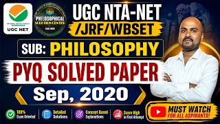 UGC NTA NET Philosophy 2026 | WBSET Philosophy | PYQ 2020 Analysis | Philosophy