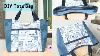 DIY Zipper Tote Bag Tutorial | Tote Bag Tutorial