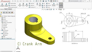 Solidworks Tutorial: Exercise #66 (CI Crank arm)