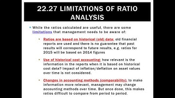 22.27 Limitations of Ratio Analysis