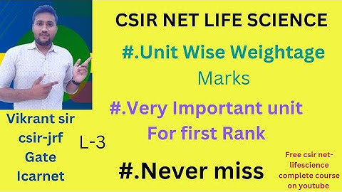 CSIR NET LIFE SCIENCE |unit wise weightage number | CSIR NET LIFE SCIENCE Important UNIT by Vikrant