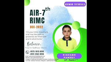 Interview AIR 7 | RIMC Dec 2022 | Rishabh Pandey #adiman #defenceacademy #rimcdehradun #rimc