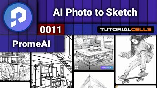 0011. AI Photo to Sketch in PromeAI ( AI art generator )