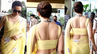 Kangana Ranaut Spotted In Backless Saree