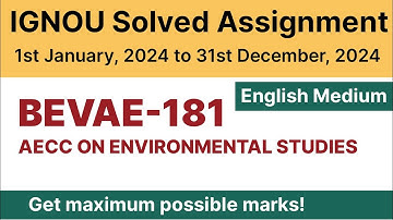 IGNOU BEVAE 181 Solved Assignment 2024 PDF Download | English Medium | Vidyamojo