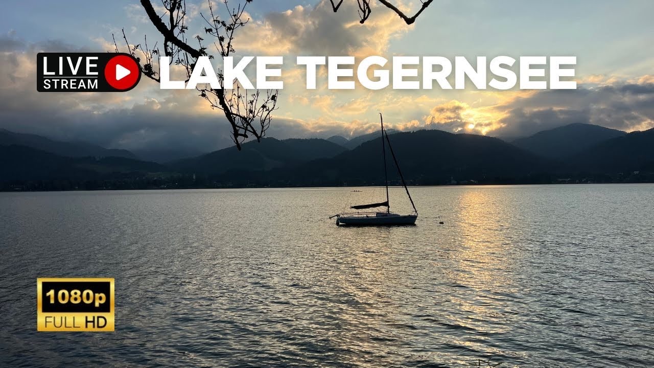Sunset to Night Walk - Lake Tegernsee to Gmund | Virtual Walking Tour Bavaria, Germany
