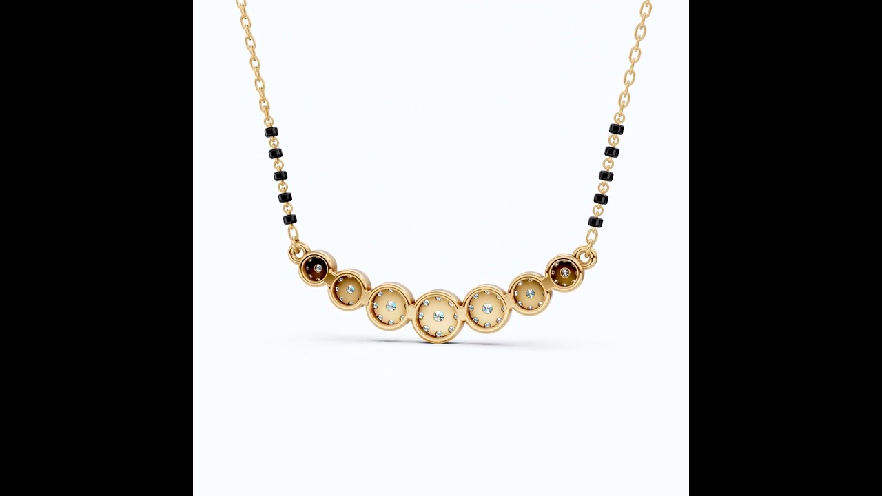14K Gold Bubble Pavé Disc Tanmaniya Mangalsutra Necklace 