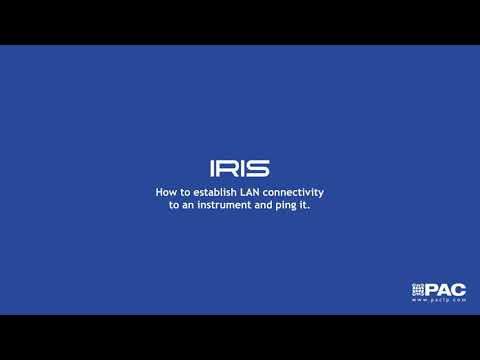 IRIS - How to establish LAN connectivity to an instrument and ping it.