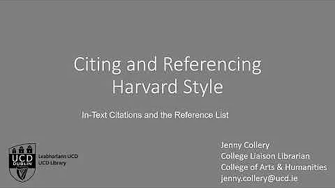 Citing and referencing using the Harvard Style