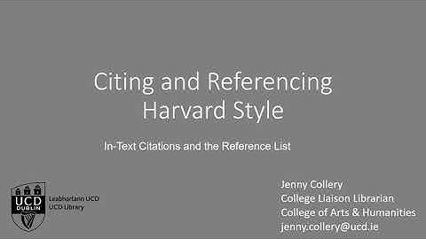 Citing and referencing using the Harvard Style