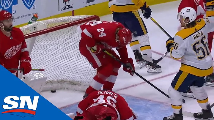 Viktor Arvidsson's Shot Goes Off Jon Merrill's Ska...