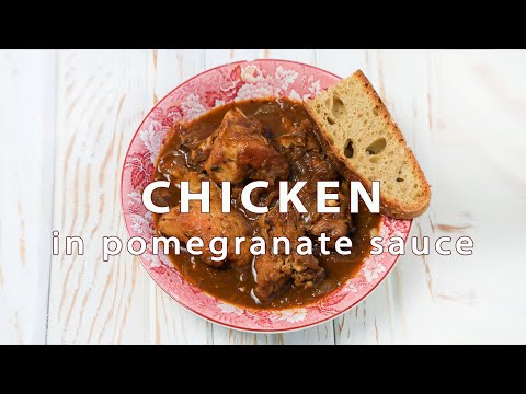 Chicken stew in pomegranate juice, Georgian chicken kalia ქათმის ყალია