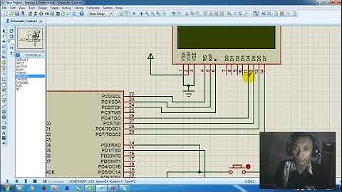 Cara menghidupkan LED menggunakan Button dan Menampilkan pada LCD 16x2 pada ATMega16