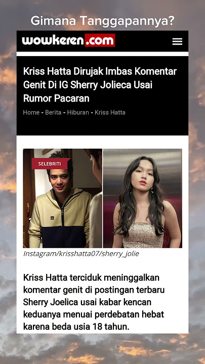 Kriss Hatta dirujak karena komen genit #krisshatta