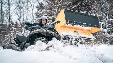 Snow Plowing and Removal with 2 IN 1 MODULAR PLOW BUCKET (ATV / UTV attachment)