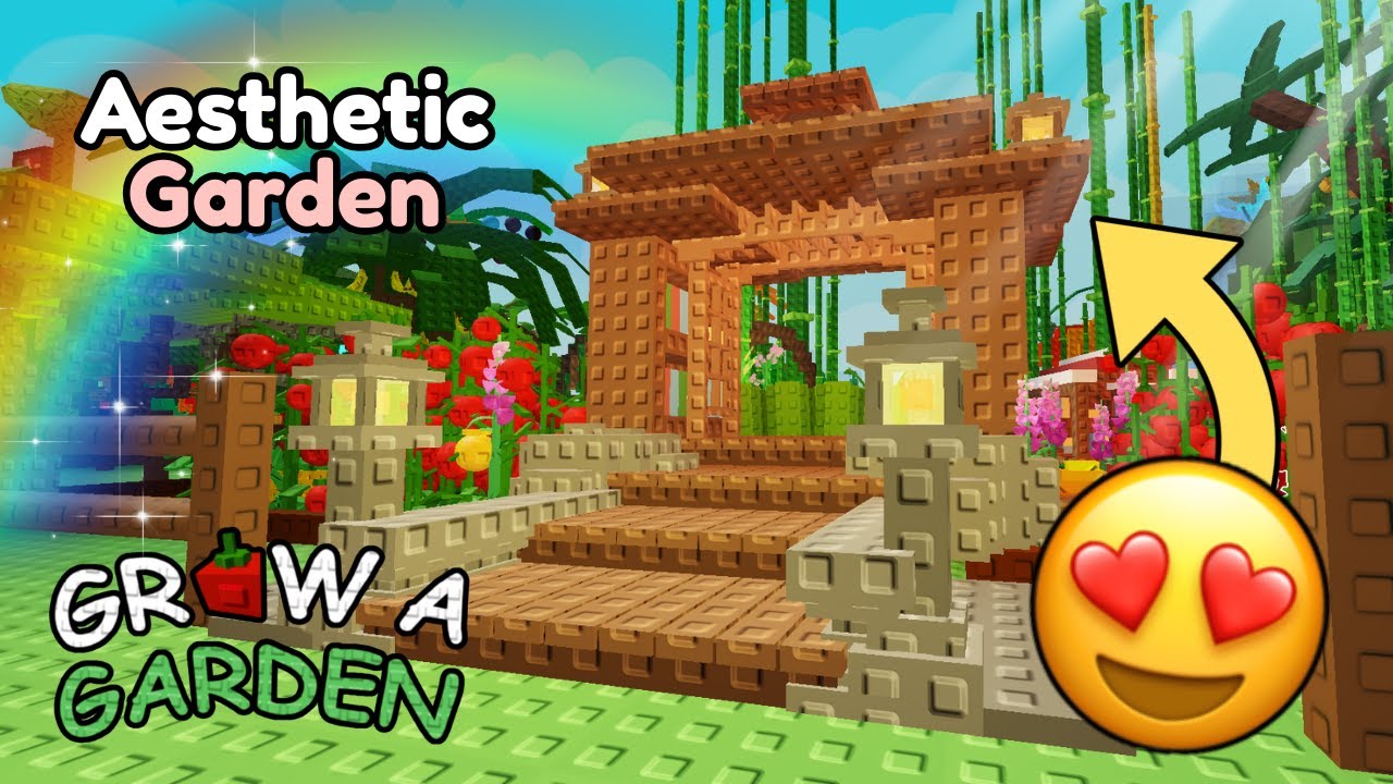I BUILT THE MOST AESTHETIC GARDEN IN GROW A GARDEN SPEEDBUILD Roblox 