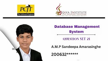 Question Set 21 | Database Management System | Java Institute| Pasan Sandeepa