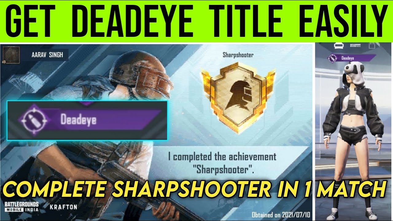 How To Get Deadeye Title Destiny 2 how to get Deadeye Title in BGMI easily | how to complete sharpshooter