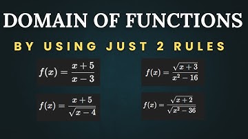 Domain of  Functions -  How to find Domain of Functions Radicals, Fractions & Square Roots Funtions