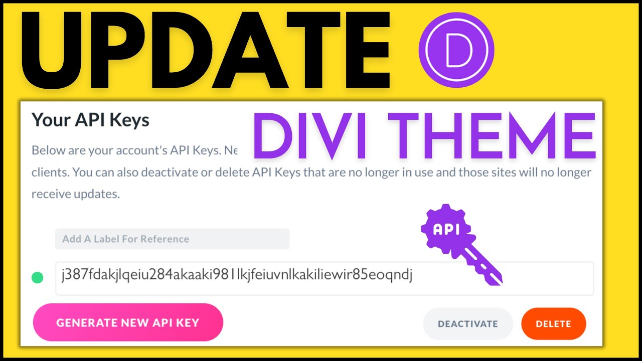How to Update the Divi Theme with an API Key