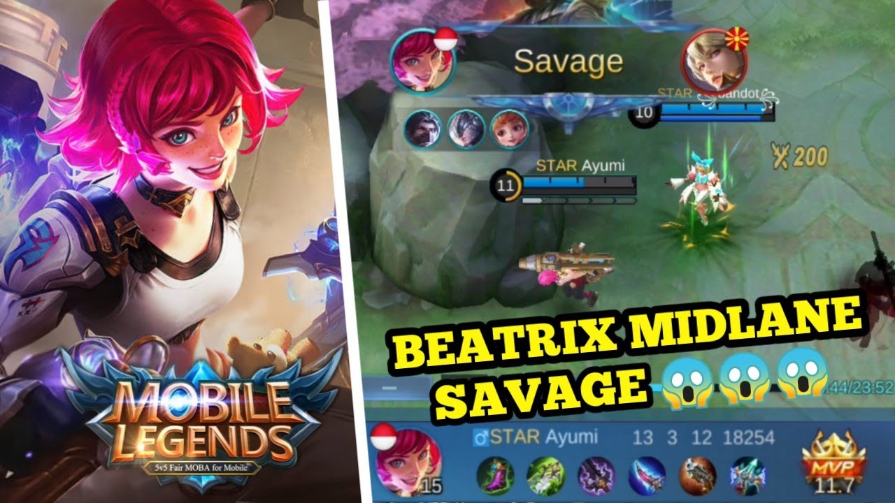 Cara Rotasi Beatrix MIDLANE sampai SAVAGE 😱 | Beatrix Gameplay - Mobile legends