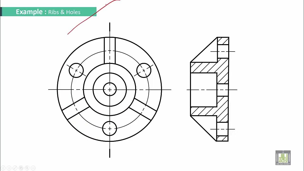 24 Engineering Drawing 2 Ch4 Aligned section YouTube