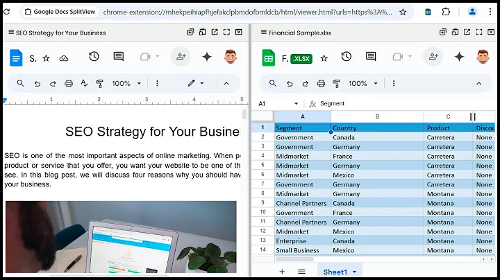 Open Google Docs, Sheets and Slides Files Side by Side with Google Docs SplitView