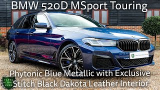 BMW 520D MSport Touring 2.0 Mild Hybrid Auto registered September 2020(70) in Phytonic Blue Metallic