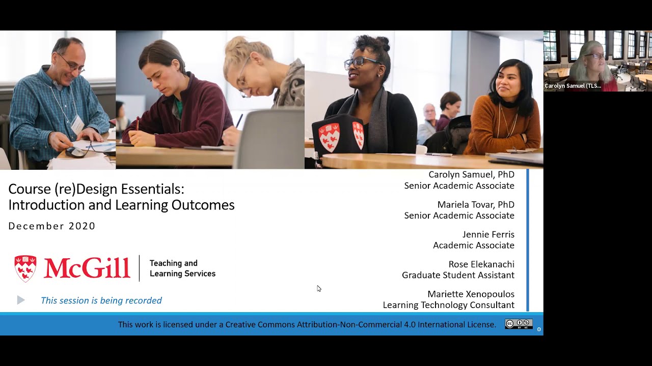 Course Design Essentials 1 — Introduction and learning outcomes (December 8, 2020)