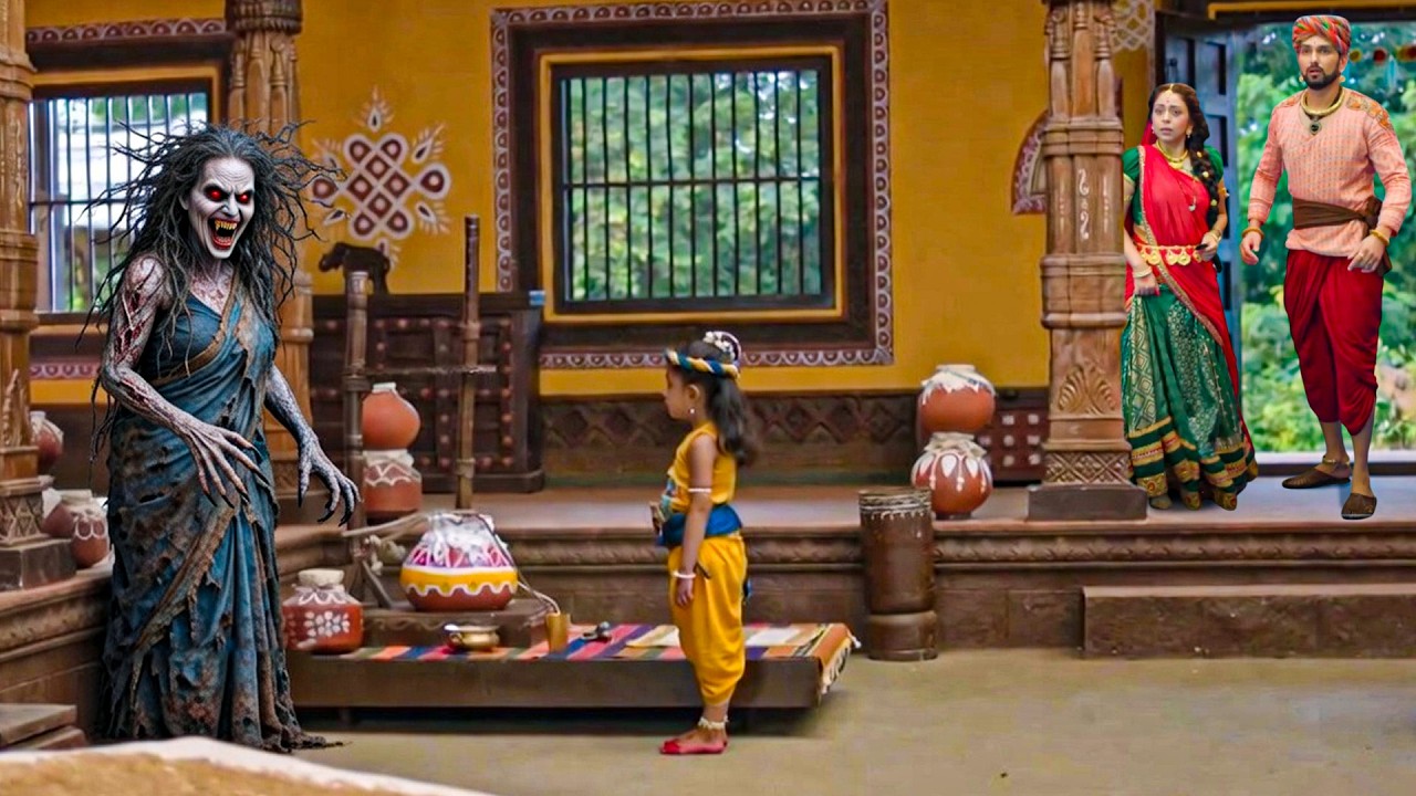 दिन-दहाड़े नन्हे कान्हा को मारने घर पहुँची खूंखार राक्षसी चुड़ैल! - YASHOMATI MAIYYA KE NANDLAL
