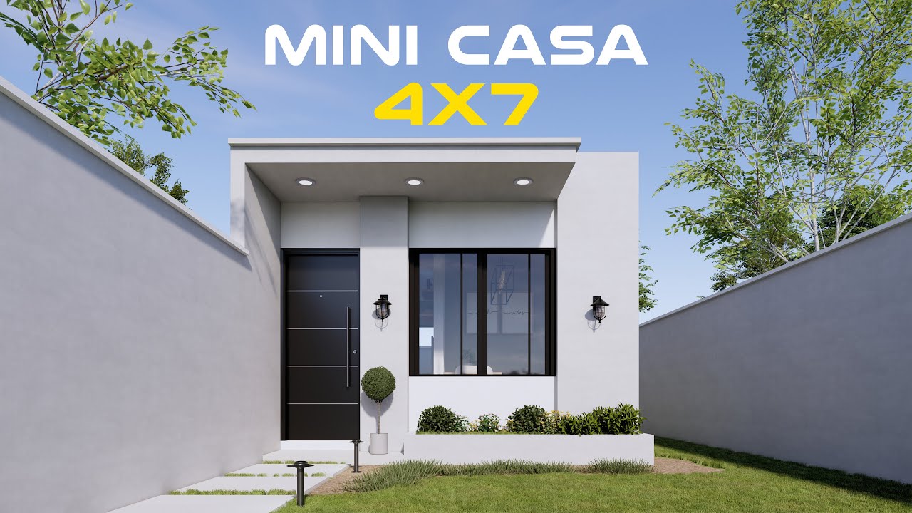 Mini Casa Moderna 4×7 | Increíble Diseño en un Terreno Súper Compacto