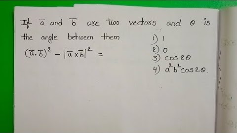 If A and B are two vectors and theta is the angle between them then (a.b)^2-|a×b|^2=