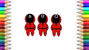 How to Draw Squid Game Guards - Easy Drawing for Kids! 🦑🔥#Squidgame_Viral_Drawing