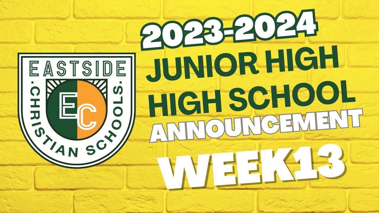 Week 13 Announcements