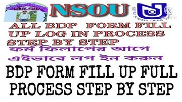 NSOU ALL YEARS BDP SIGN UP & FORM FILL U FULL PROCESS-2021