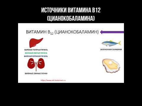 Источники витамина В12 (цианокобаламина) #витамин #в12 #цианокобаламин ...